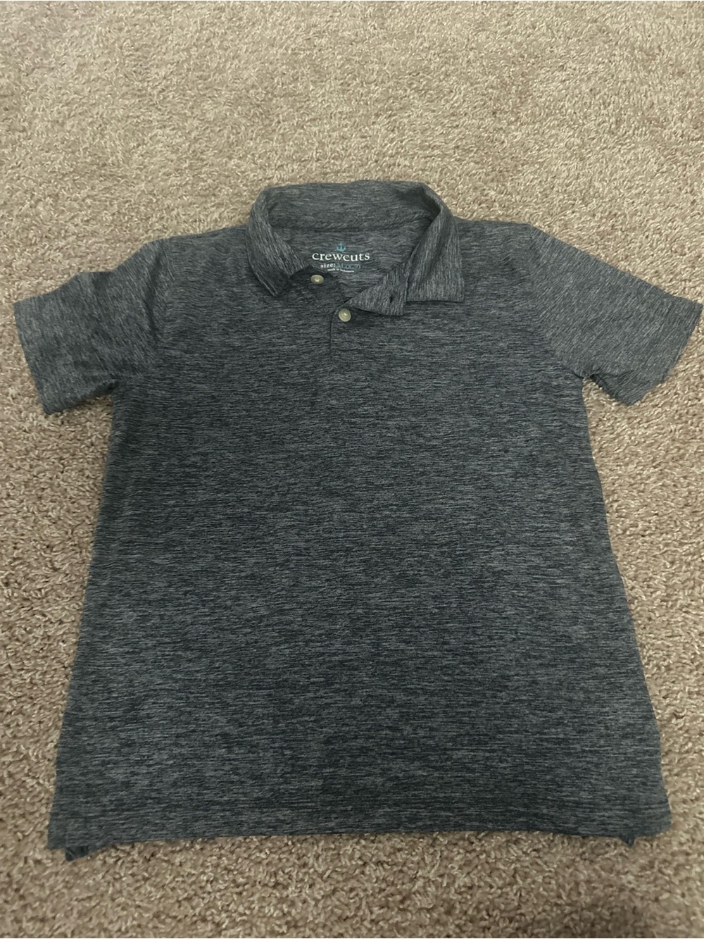 Crewcuts Boys' Heathered Charcoal Performance Polo Shirt